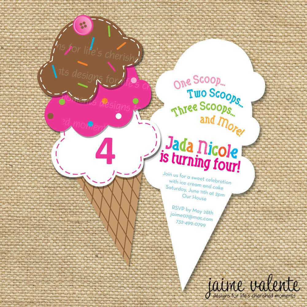 Best ideas about Ice Cream Birthday Party Invitations
. Save or Pin Items similar to Ice Cream Cone Birthday Invitation on Etsy Now.