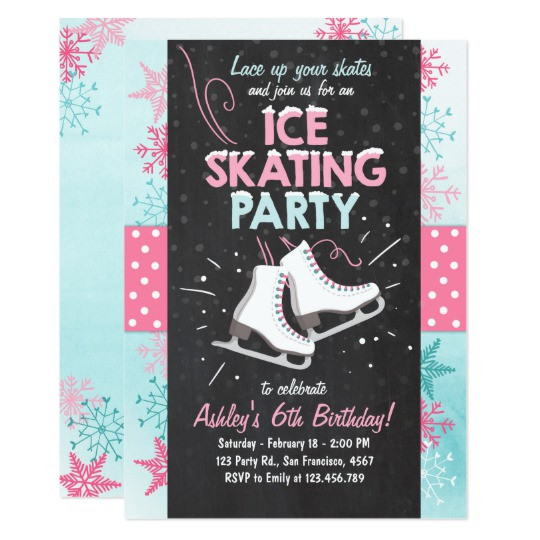 Best ideas about Ice Skating Birthday Invitations
. Save or Pin Ice Skating Birthday Invitation Skate Winter Pink Now.