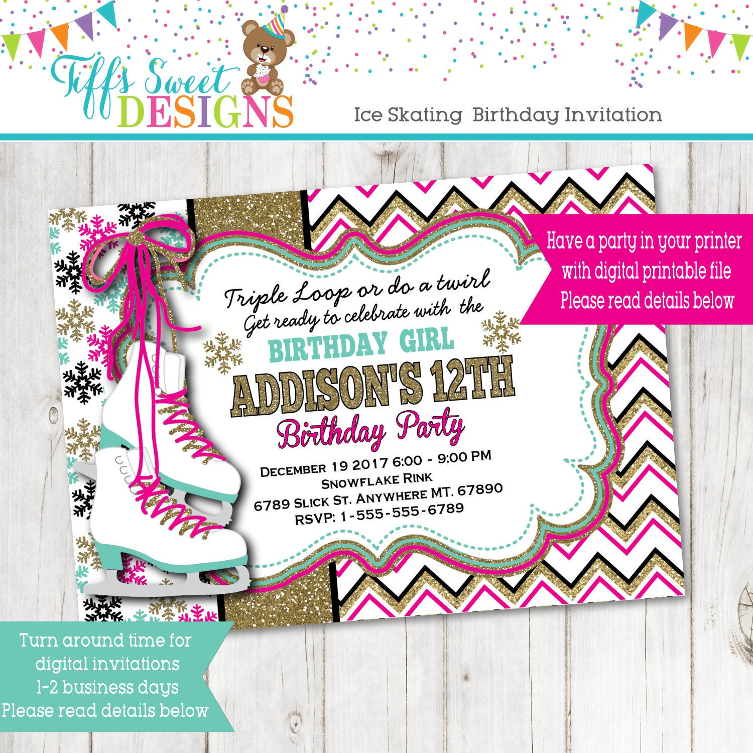 Best ideas about Ice Skating Birthday Invitations
. Save or Pin Ice Skating Birthday Party Invitation Ice Skate Party Gold Now.