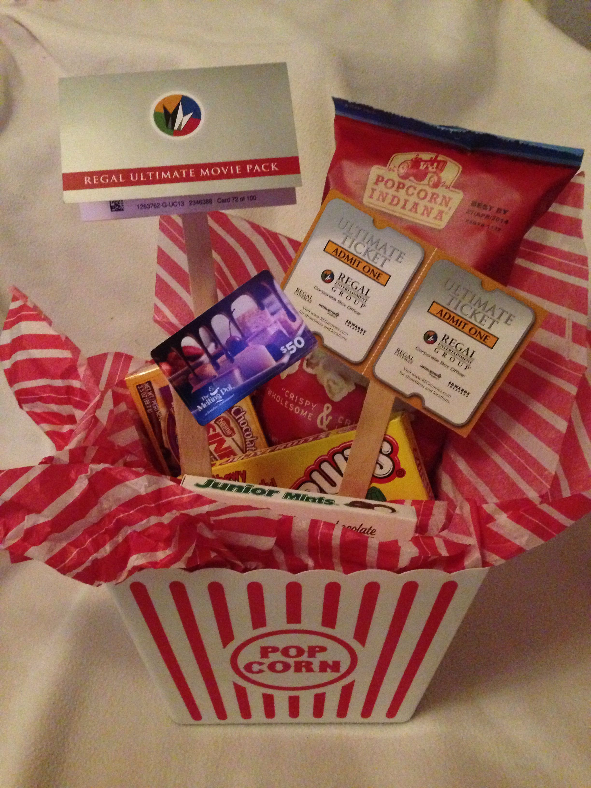 Best ideas about Ideas For A Movie Theater Gift Basket
. Save or Pin Dinner & a movie Gift Movie theater snacks bag of Now.