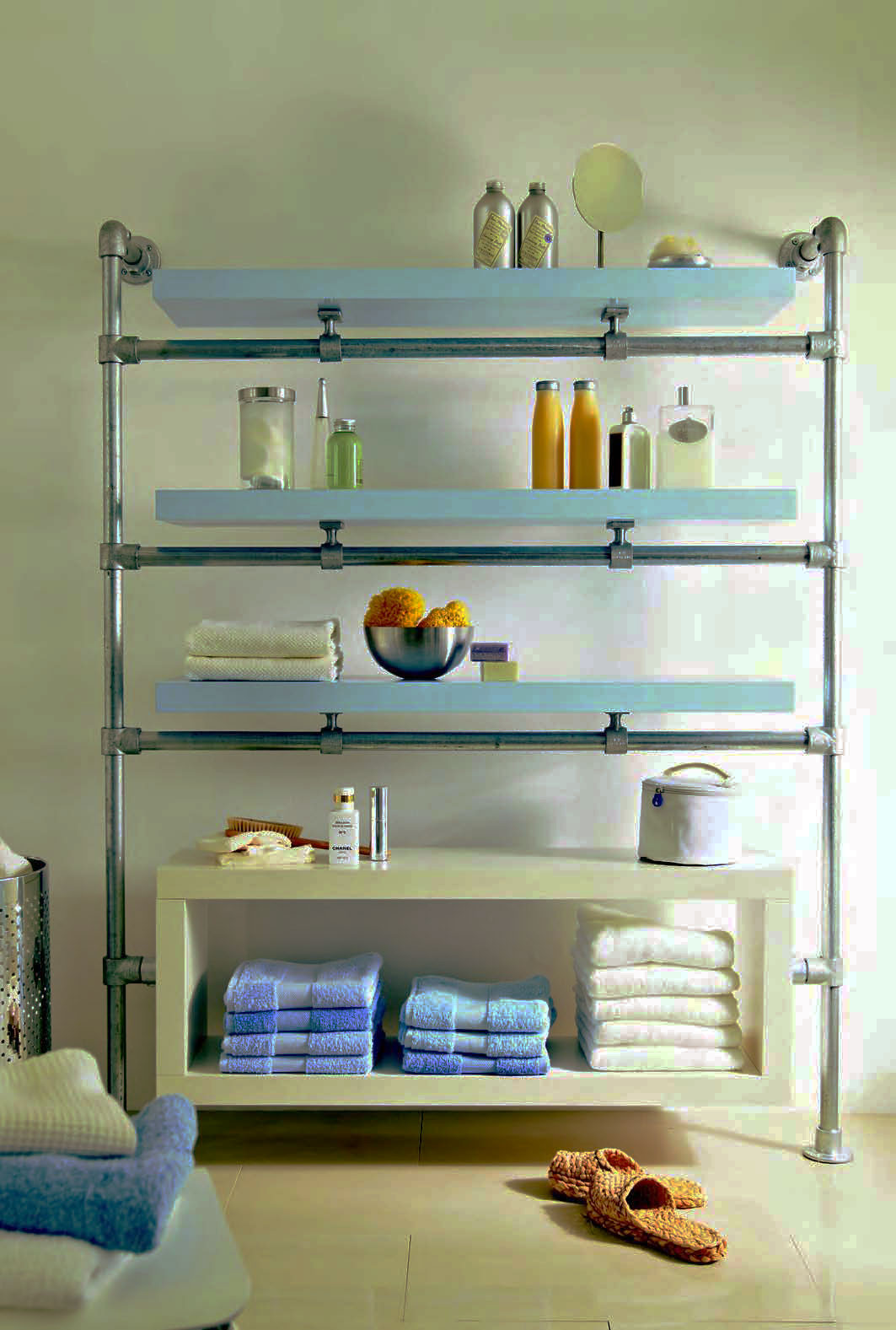 Best ideas about Ikea Bathroom Shelf
. Save or Pin Floating Bathroom Shelf Made with Kee Klamp and Lack Now.