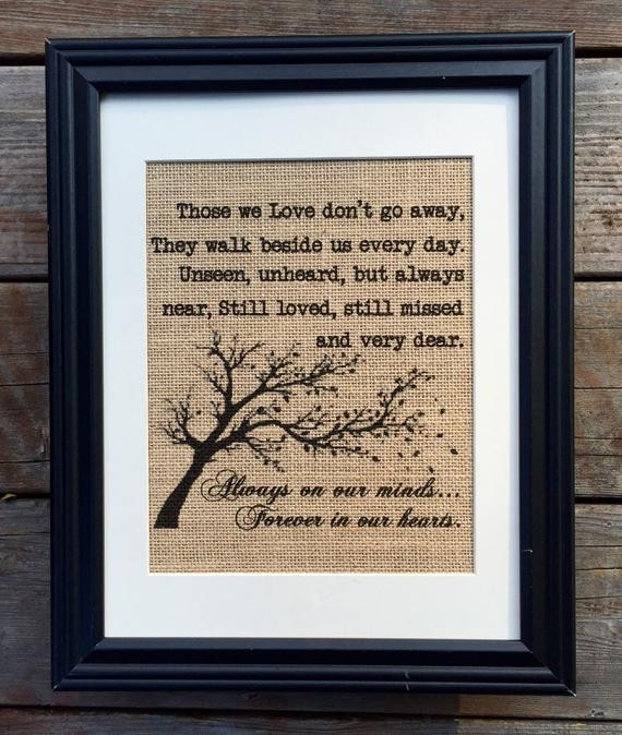 Best ideas about In Loving Memory Gift Ideas
. Save or Pin In Loving Memory Burlap Print Memorial Print In Memory Now.