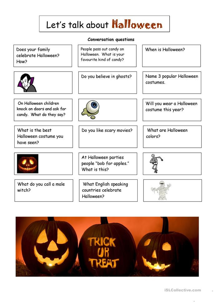 Best ideas about Interesting Websites For Adults
. Save or Pin Halloween Conversation Questions worksheet Free ESL Now.