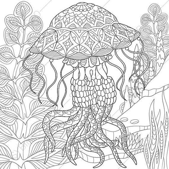 Best ideas about Jellyfish Coloring Pages For Adults
. Save or Pin Jellyfish Coloring Page Adult coloring by Now.
