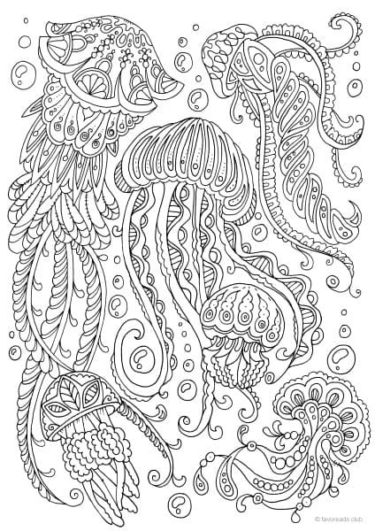 Best ideas about Jellyfish Coloring Pages For Adults
. Save or Pin Ocean Life Jellyfish Favoreads Original Adult Now.
