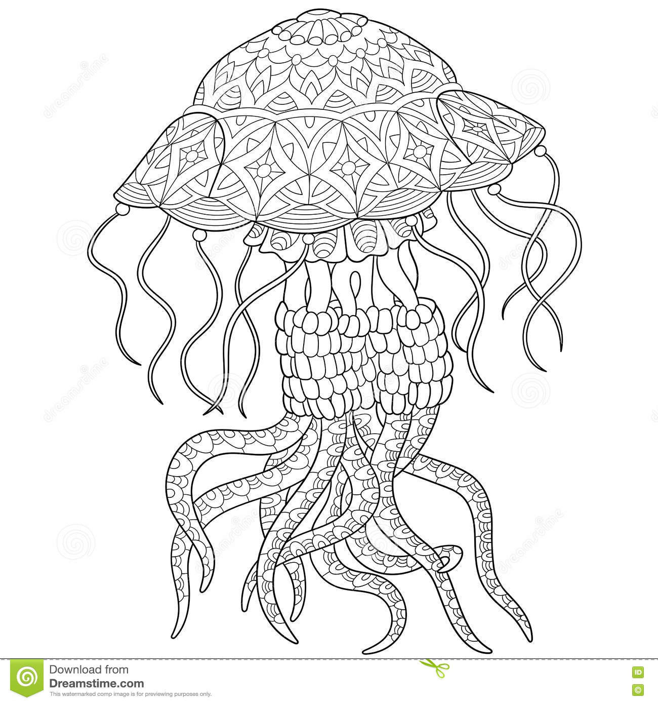 Best ideas about Jellyfish Coloring Pages For Adults
. Save or Pin Zentangle Stylized Jellyfish Stock Vector Illustration Now.