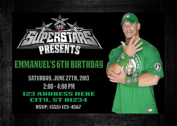 Best ideas about John Cena Birthday Card
. Save or Pin WWE John Cena Birthday Invitation Digital Copy by Now.