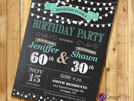 Best ideas about Joint Birthday Party Invitations
. Save or Pin Adult Joint Birthday Invitation String light Invitation Now.
