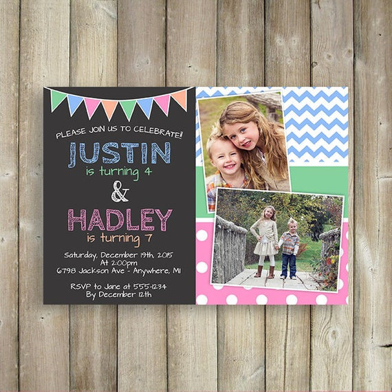 Best ideas about Joint Birthday Party Invitations
. Save or Pin Joint Birthday Party Invitation Dual Party Double Party Now.