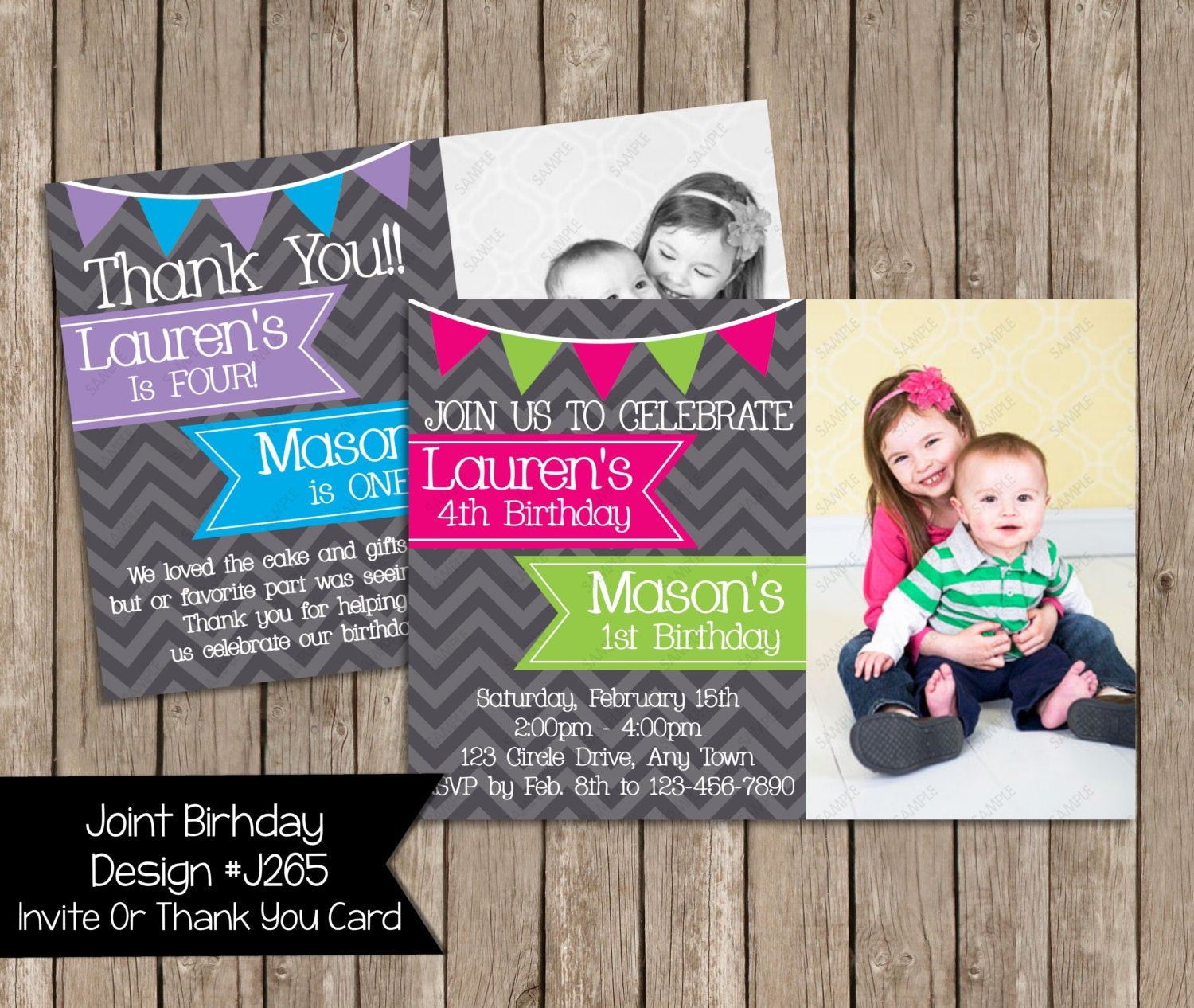 Best ideas about Joint Birthday Party Invitations
. Save or Pin Joint Birthday Party Invitation Boy & Girl by PeriwinklePapery Now.