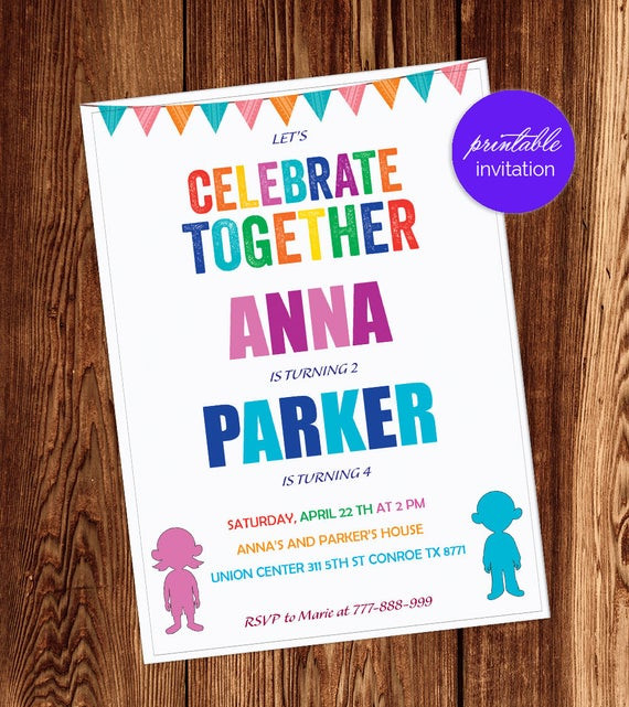Best ideas about Joint Birthday Party Invitations
. Save or Pin Boy Girl Joint Party Joint Birthday party Invitation Now.