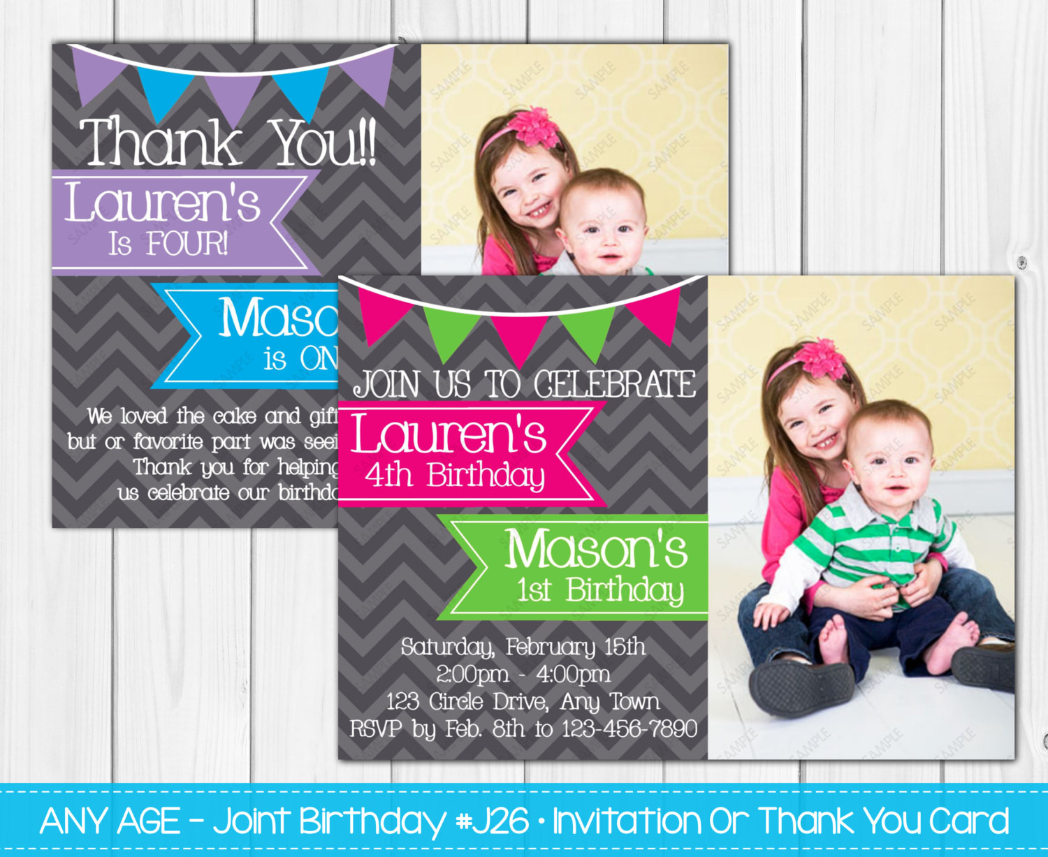 Best ideas about Joint Birthday Party Invitations
. Save or Pin SALE Joint Birthday Party Invitation Boy & Girl Girl Now.
