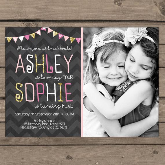 Best ideas about Joint Birthday Party Invitations
. Save or Pin Joint birthday invitation Girls Joint Birthday Party Now.