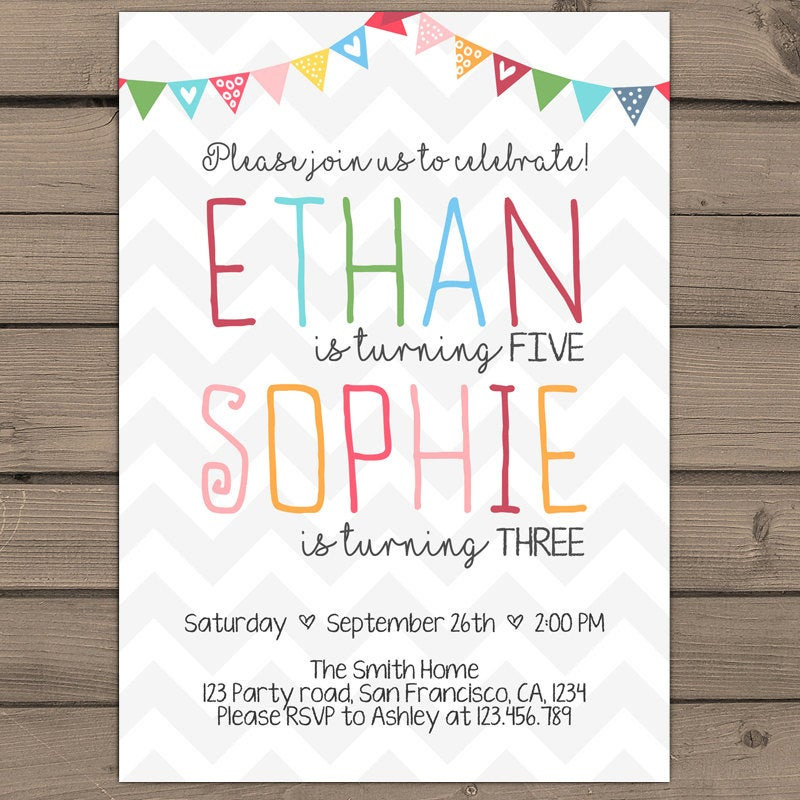 Best ideas about Joint Birthday Party Invitations
. Save or Pin Joint birthday invitation Joint Birthday Party InvitationTwins Now.