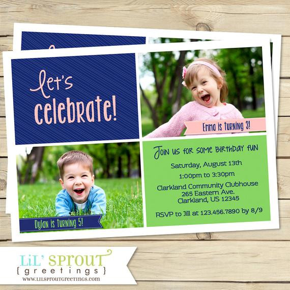 Best ideas about Joint Birthday Party Invitations
. Save or Pin Joint Birthday Party Invitation Sibling Birthday Invitation Now.