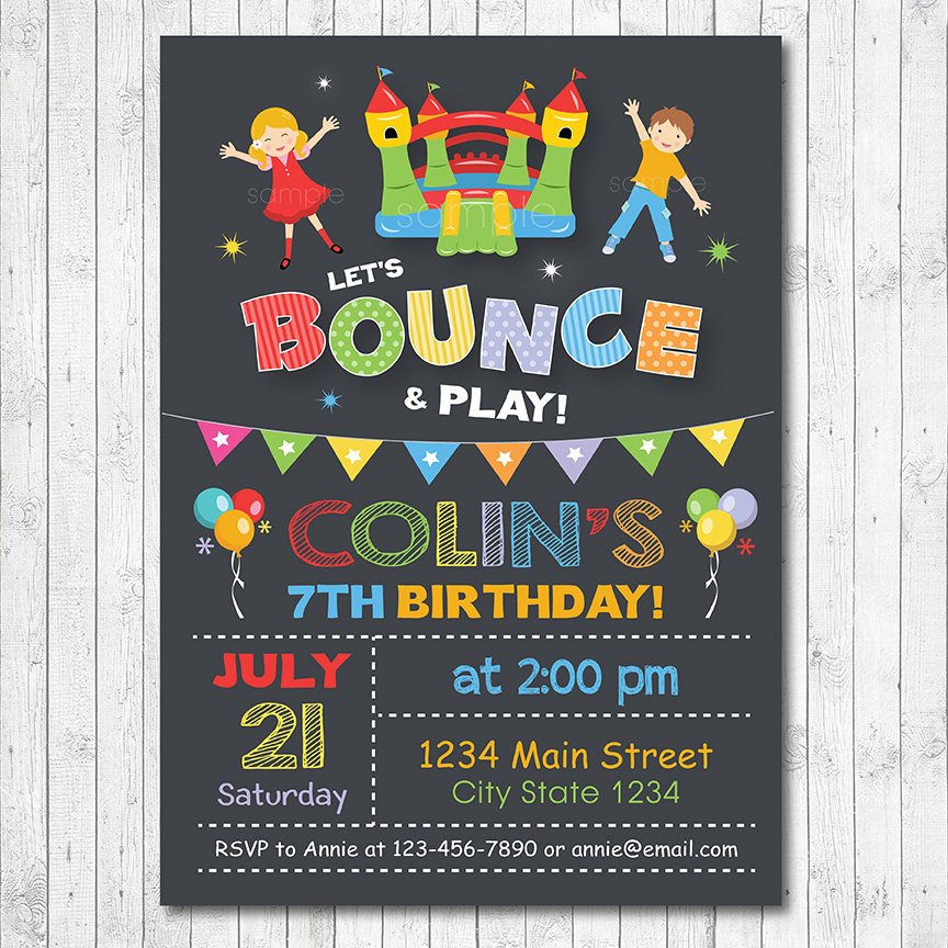 Best ideas about Jump Birthday Party
. Save or Pin Bounce House Birthday Invitation Jump Invite Jump Now.