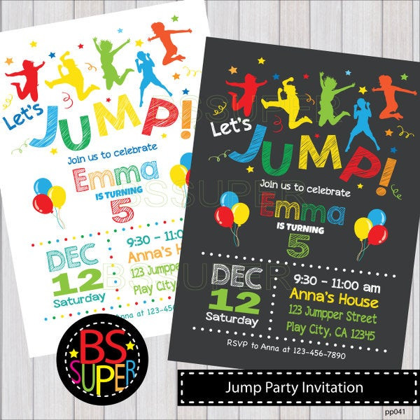 Best ideas about Jump Birthday Party
. Save or Pin JUMP Invitation JUMP Birthday Invitation Bounce Birthday Now.