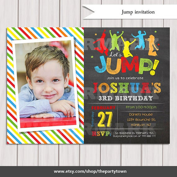 Best ideas about Jump Birthday Party
. Save or Pin Jump invitation Bounce house invitation Trampoline party Now.