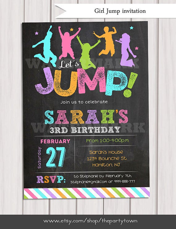 Best ideas about Jump Birthday Party
. Save or Pin Jump invitation Girl Bounce house invitation Trampoline Now.