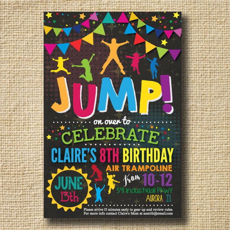 Best ideas about Jump Birthday Party
. Save or Pin Jump Trampoline or Bounce House Birthday Party by creativelime Now.