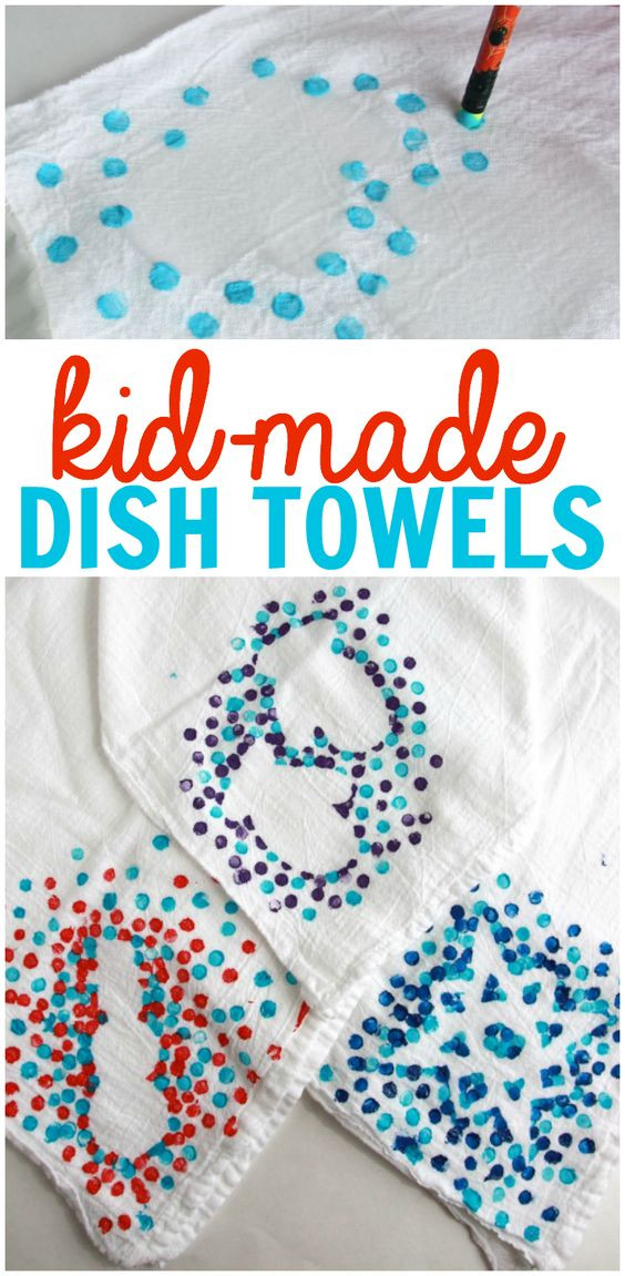 Best ideas about Kid Crafts Gifts
. Save or Pin Kid Made Dish Towels Now.