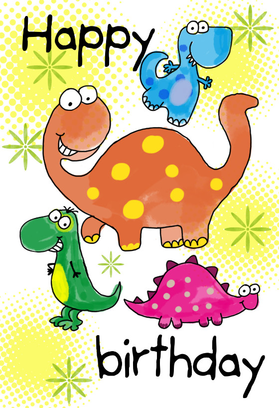 Best ideas about Kids Birthday Card
. Save or Pin Four Cute Dinosaurs Birthday Card Now.