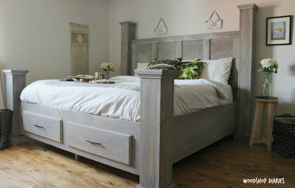 Best ideas about King Bed Frame DIY
. Save or Pin DIY Farmhouse Storage Bed Free Woodworking Plans and Now.