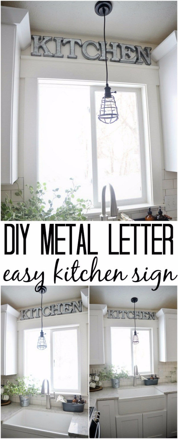 Best ideas about Kitchen Signs DIY
. Save or Pin 41 Amazing DIY Architectural Letters for Your Walls Now.