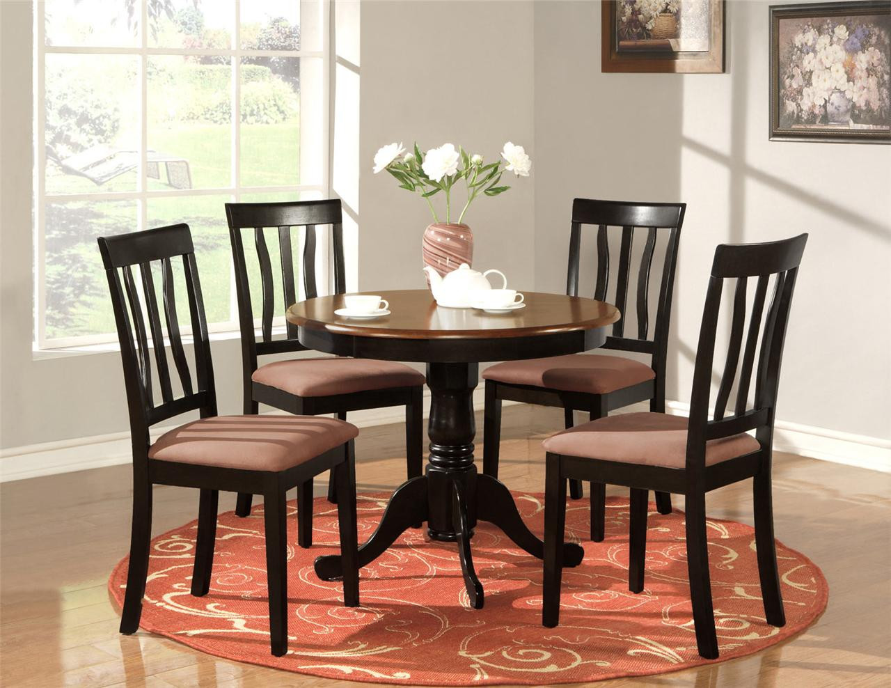 Best ideas about Kitchen Table Chairs
. Save or Pin 5 PC ROUND TABLE DINETTE KITCHEN TABLE & 4 CHAIRS OAK Now.