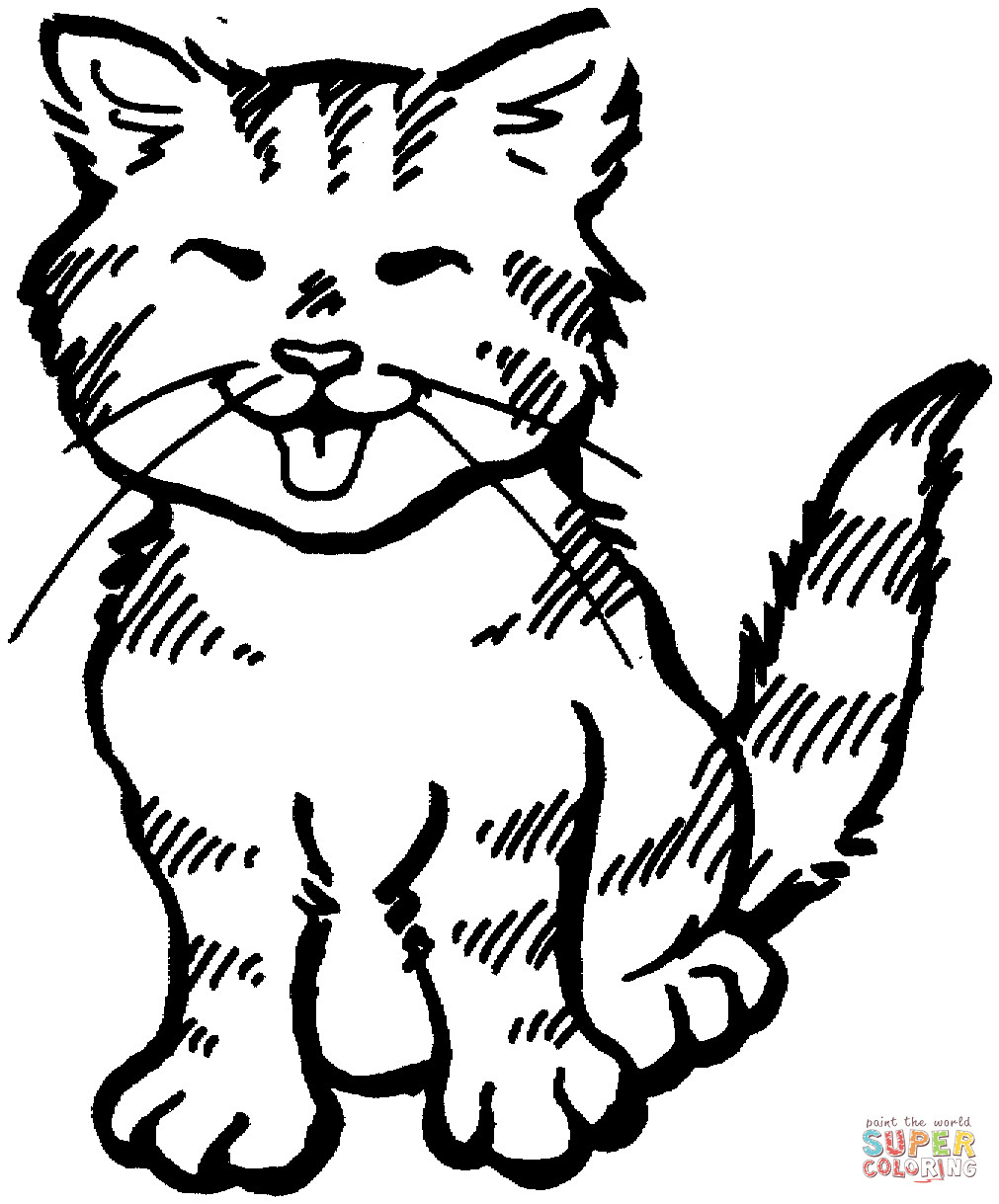 Best ideas about Kitty Cat Printable Coloring Pages
. Save or Pin Kitten meowing coloring page Now.