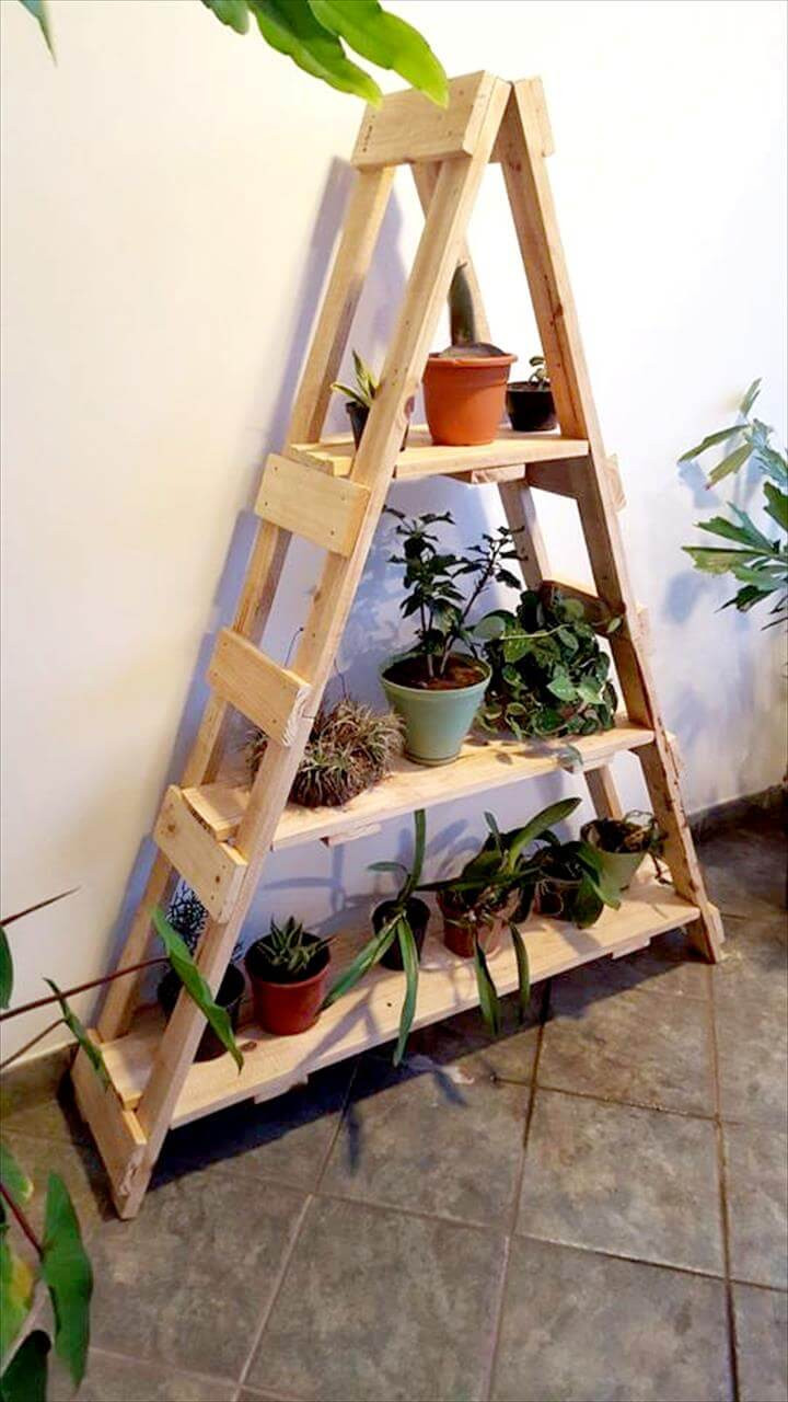 Best ideas about Ladder Shelf DIY
. Save or Pin Pallet Ladder Shelf for Planters Now.