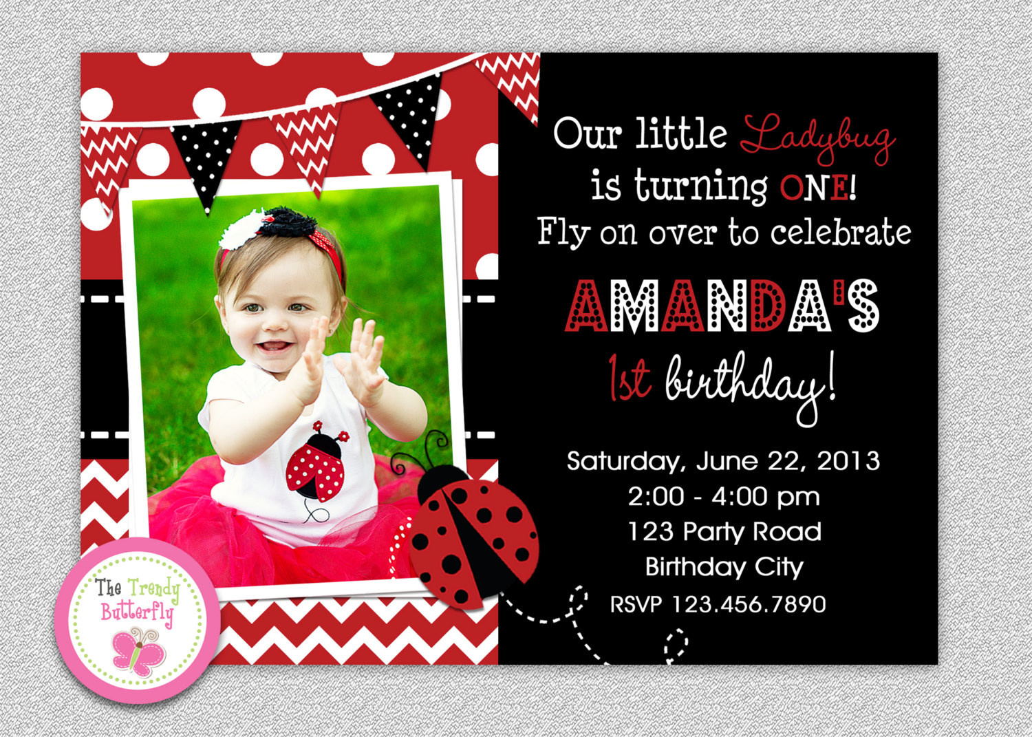 Best ideas about Ladybugs Birthday Invitations
. Save or Pin Ladybug Birthday Invitation 1st Birthday Party Invitation Now.
