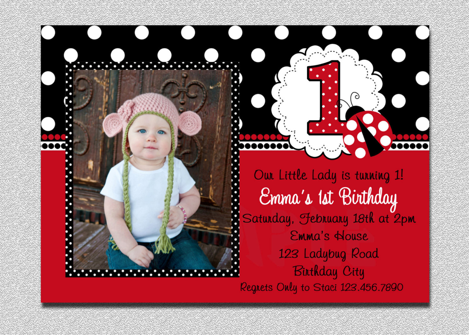 Best ideas about Ladybugs Birthday Invitations
. Save or Pin Ladybug Birthday Invitation Ladybug 1st Birthday Party Red Now.