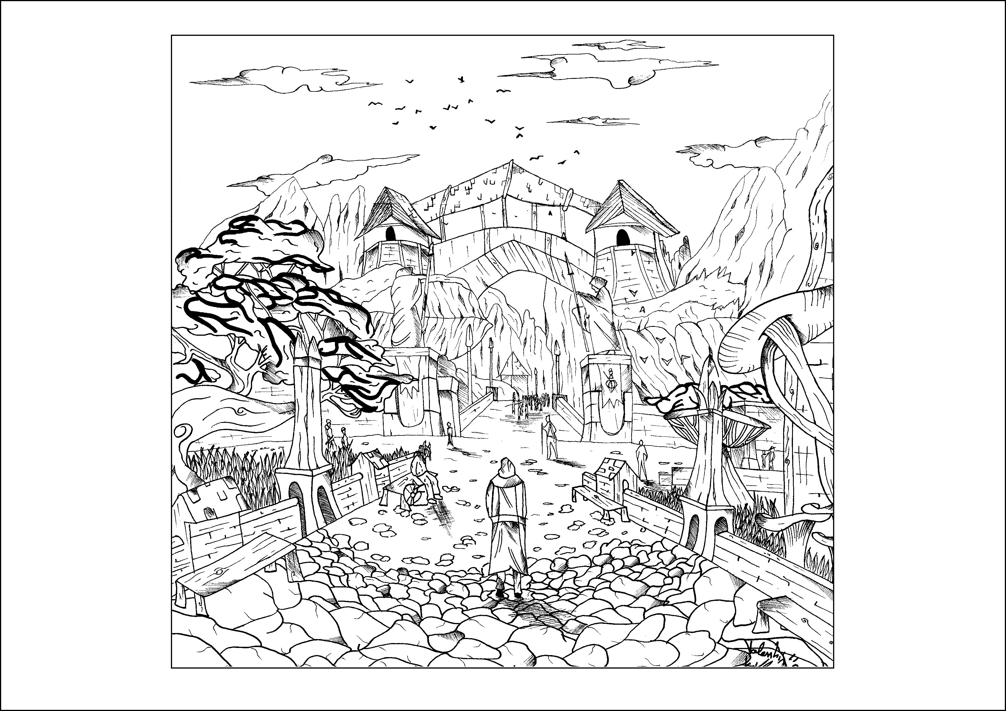 Best ideas about Landscape Coloring Pages For Adults
. Save or Pin Landscape by valentin Myths & legends Adult Coloring Pages Now.