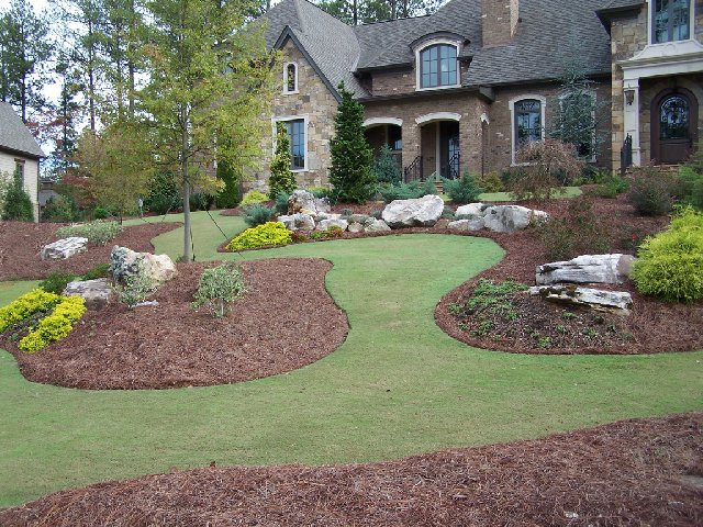 Best ideas about Landscape With Rocks
. Save or Pin Stone landscape design mulch and river rock landscaping Now.