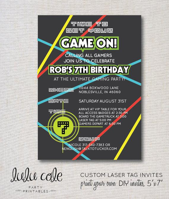 Best ideas about Laser Tag Birthday Invitations
. Save or Pin Laser Tag Party Invitation Glow Party Gamer Party Now.