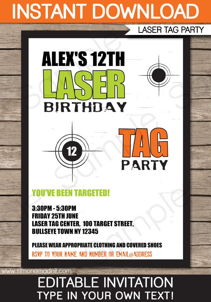 Best ideas about Laser Tag Birthday Invitations
. Save or Pin Laser Tag Invitation Template Now.