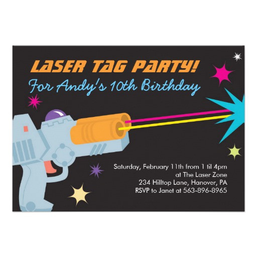 Best ideas about Laser Tag Birthday Invitations
. Save or Pin Laser Tag Birthday Party Invitations 5" X 7" Invitation Now.