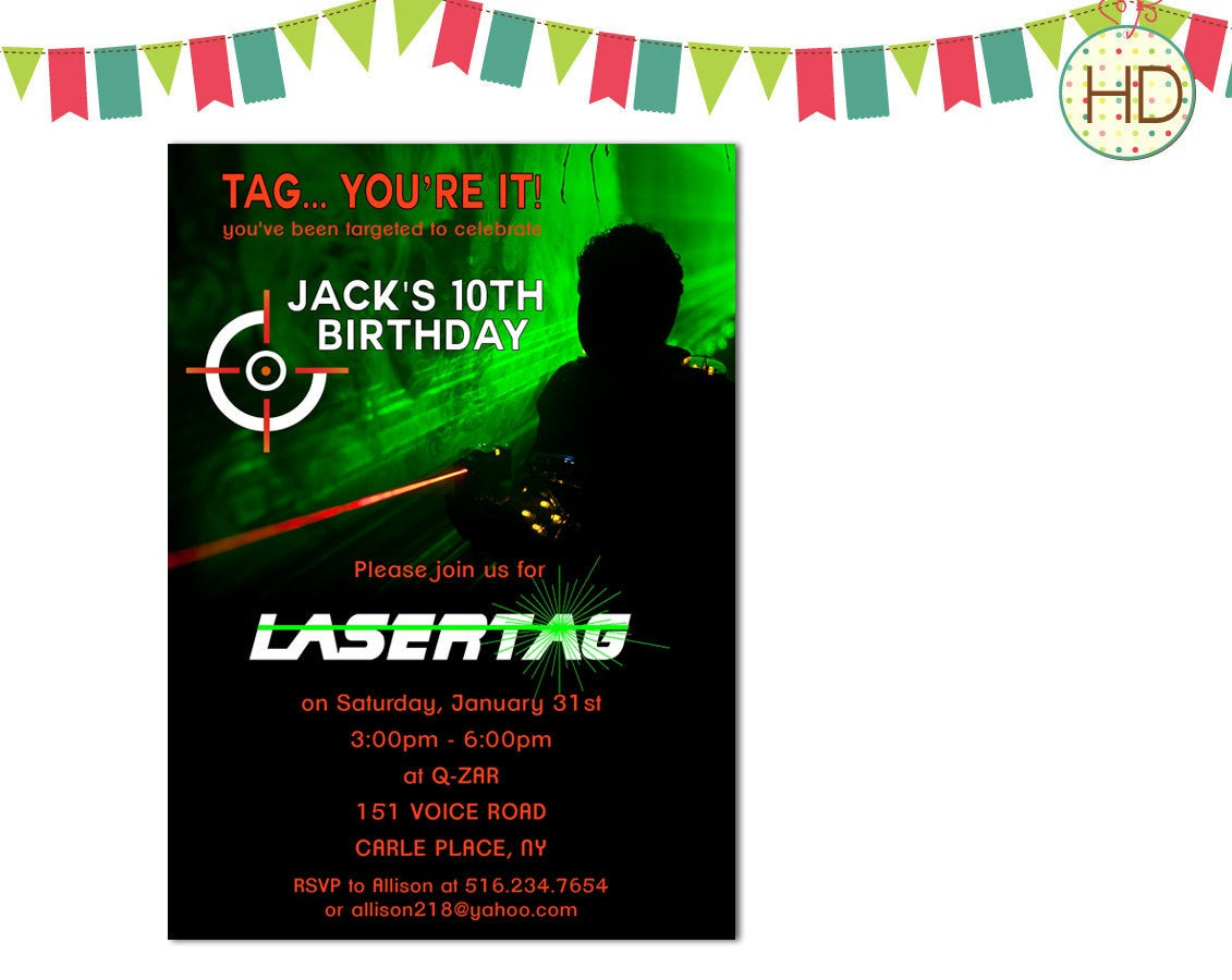 Best ideas about Laser Tag Birthday Invitations
. Save or Pin Laser Tag Invitation Laser Tag Birthday Party by HDInvitations Now.
