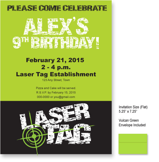 Best ideas about Laser Tag Birthday Invitations
. Save or Pin Laser Tagged Birthday Invitations Glow in the Dark T Now.
