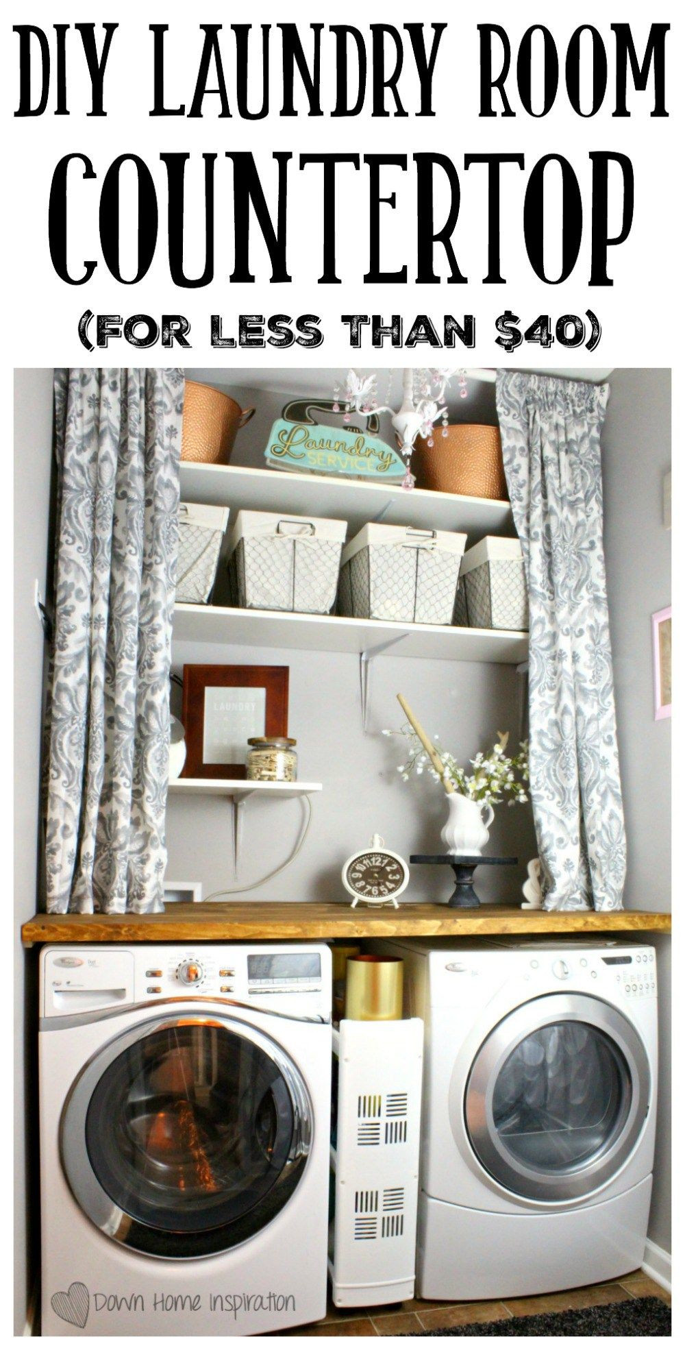 Best ideas about Laundry Room Countertop DIY
. Save or Pin DIY Laundry Room Countertop for Under $40 Now.