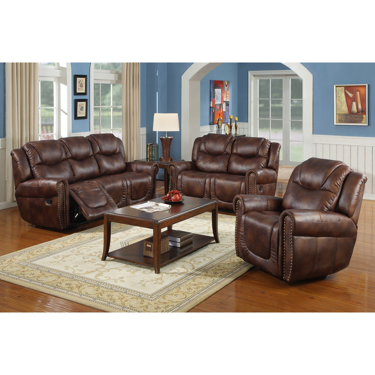 Best ideas about Leather Recliners Sofa Sets
. Save or Pin Toledo 3 Piece Bonded Leather Reclining Living Room Sofa Now.