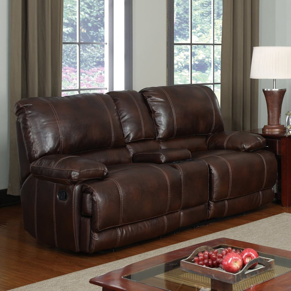 Best ideas about Leather Recliners Sofa Sets
. Save or Pin Cristian Console Reclining Sofa Set Brown Leather Now.