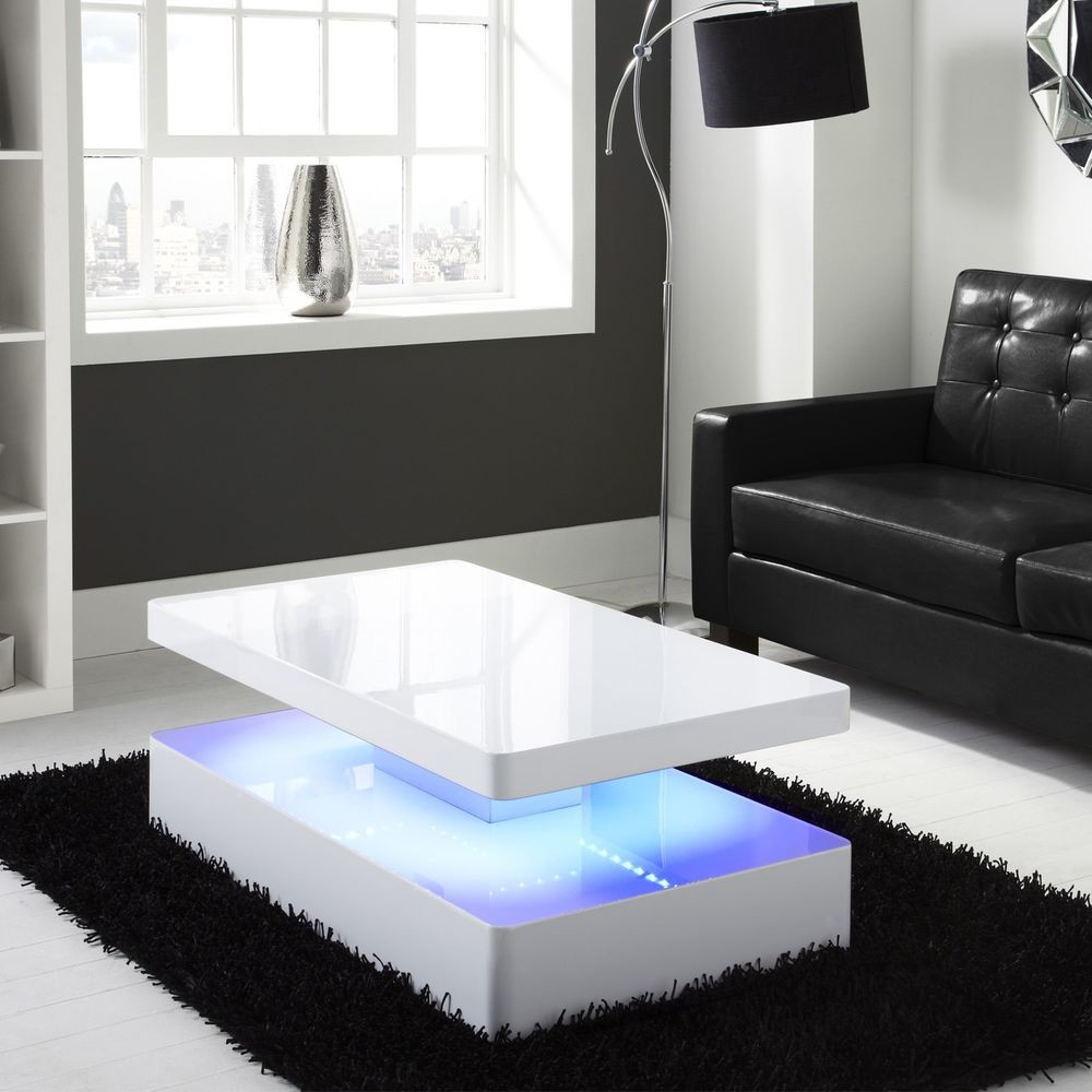 Best ideas about Led Coffee Table
. Save or Pin Rectangle High Gloss White Coffee Table With LED Lighting Now.