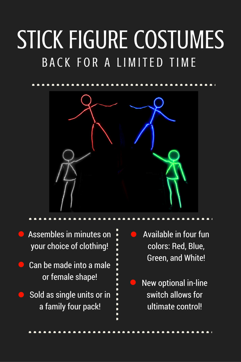 Best ideas about Led Stick Figure Costume DIY
. Save or Pin Stick Figure LED Halloween Costume Kit Now.
