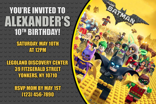 Best ideas about Lego Batman Birthday Party Invitations
. Save or Pin Batman Invitations General Prints Now.