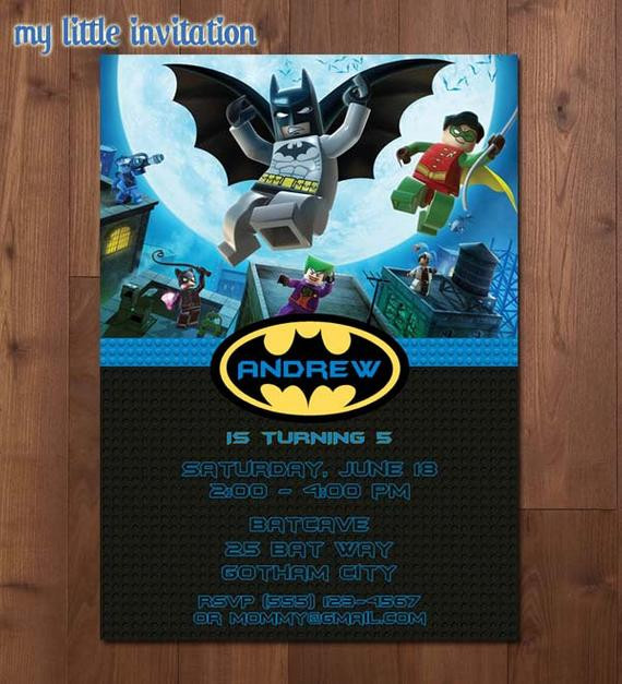 Best ideas about Lego Batman Birthday Party Invitations
. Save or Pin Lego Batman and Robin Superhero Birthday Party Invitation Now.