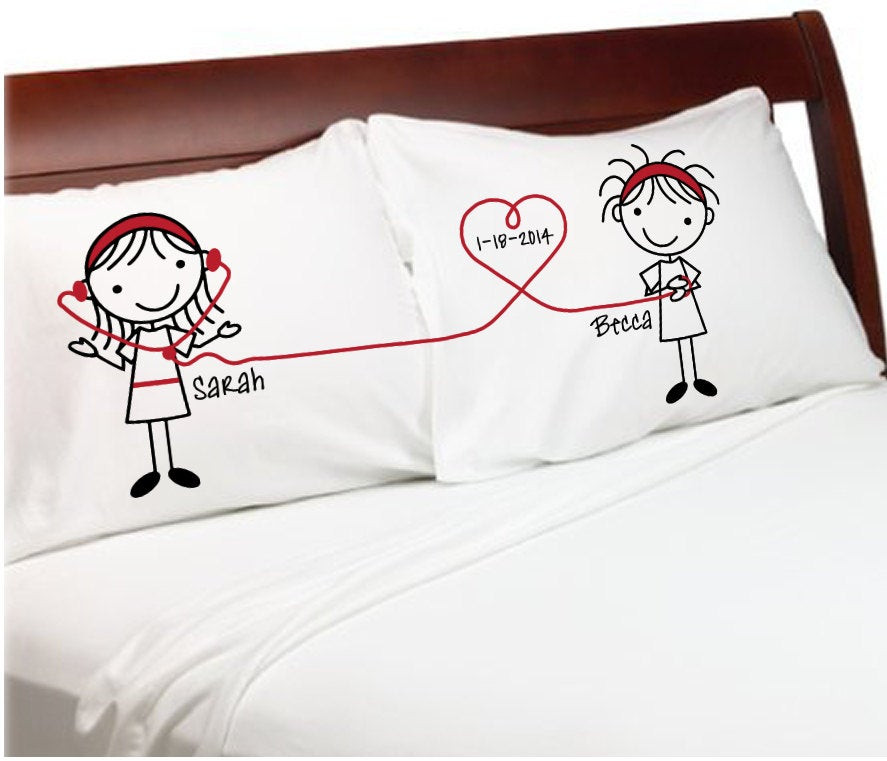 Best ideas about Lesbian Wedding Gift Ideas
. Save or Pin Listen to My Heart Girlfriends Lesbian Couple Pillowcases Now.