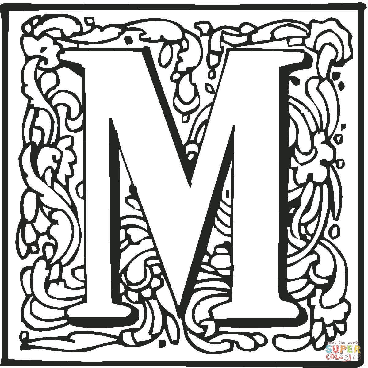 Best ideas about Letter G Coloring Pages For Teens
. Save or Pin Letter M with Ornament coloring page Now.