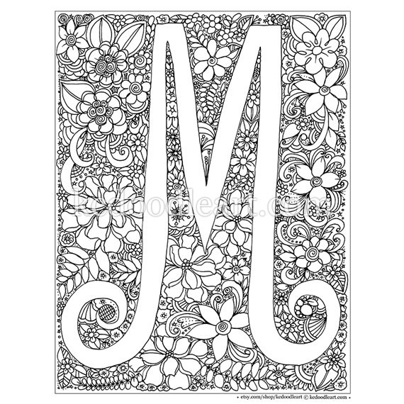 Best ideas about Letters Gj Coloring Pages For Teens
. Save or Pin instant digital adult coloring page letter M Now.